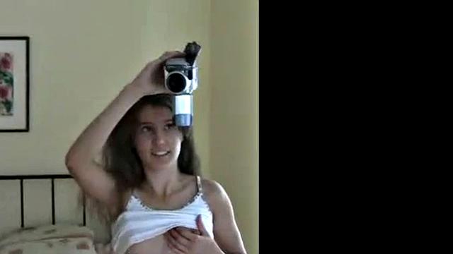 Tiny Tyler touches her pussy on cam