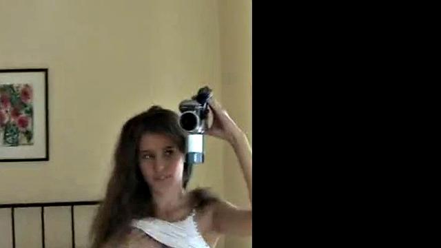 Tiny Tyler touches her pussy on cam