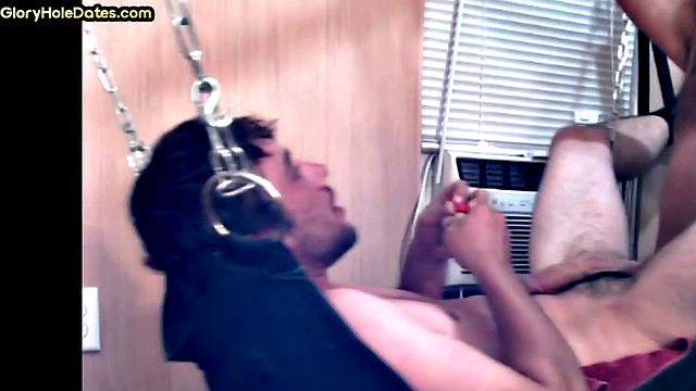 Mature top fucks sling bottom in homemade anal