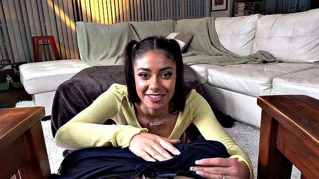 21yo GF deepthroats cock after being banged in tiny cunt