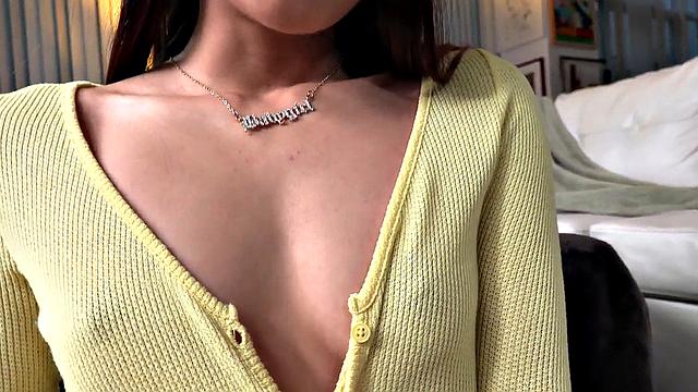 21yo GF deepthroats cock after being banged in tiny cunt