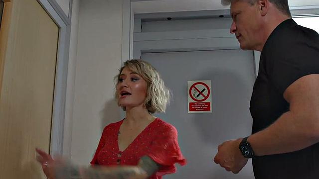 CFNM British dom ladies in dress and heels suck cock in 3way