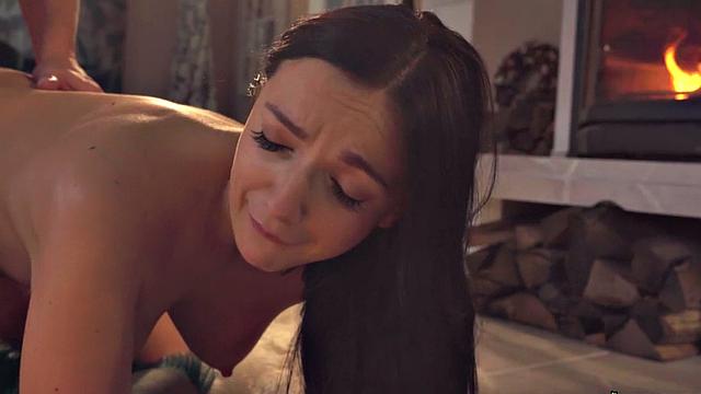 Amateur babe's tight pussy gets ravaged in a hot thong massage