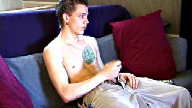 Shane in new x-rated porn video prepares for hot jerk off session. He works his cock with both hands, edging to an explosive finish. Eventually Shane sends a warm cum load flying over his shoulder.