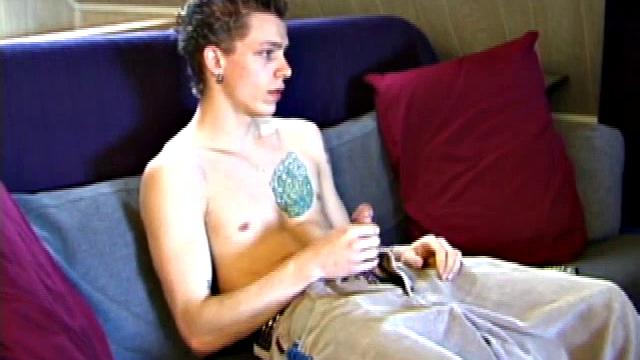 Shane in new x-rated porn video prepares for hot jerk off session. He works his cock with both hands, edging to an explosive finish. Eventually Shane sends a warm cum load flying over his shoulder.