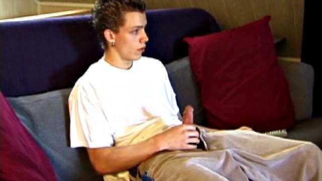 Shane in new x-rated porn video prepares for hot jerk off session. He works his cock with both hands, edging to an explosive finish. Eventually Shane sends a warm cum load flying over his shoulder.