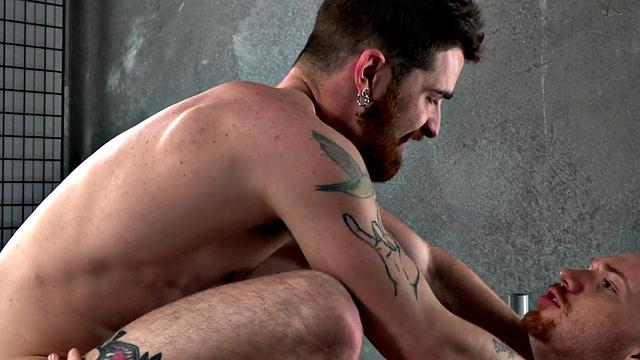 Inked jock asslicked before barebacked for cumshots