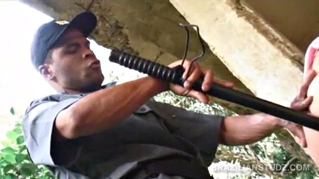 Jungle rangers Jose Versas and Alex Mello plot to sneak up on masturbating Pero Coresma.