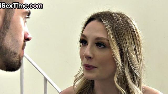 Bisexual smallboobs babe fucked in MMF 3way by BF and his mate