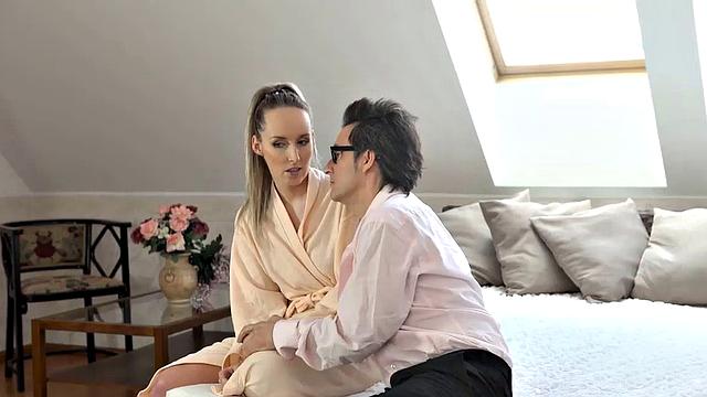 Innocent gal becomes sexual target for boyfriends father