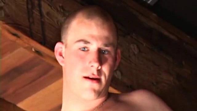 Cory Woodall stripping and stroking cock in old garage