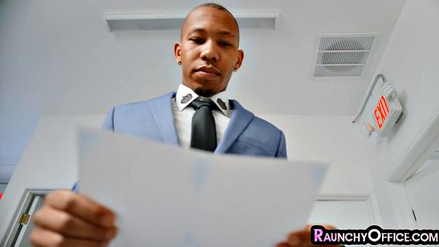 Office interracial with nympho assistant
