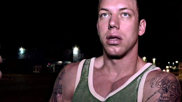 Naive Jock gets gloryhole blowjob from gay dude