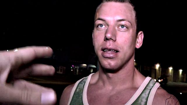 Naive Jock gets gloryhole blowjob from gay dude