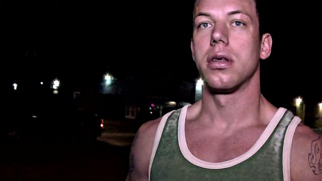 Naive Jock gets gloryhole blowjob from gay dude