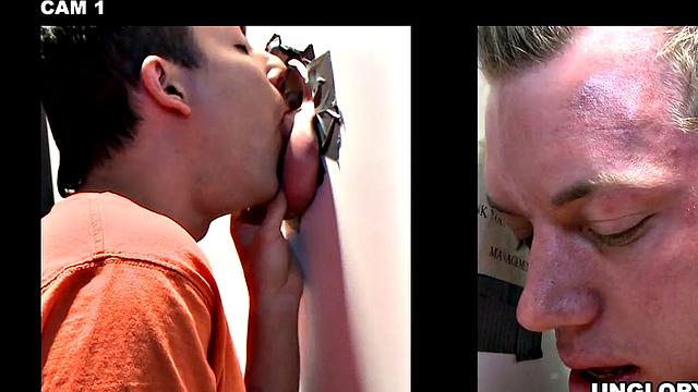 жаркий минет через дырку - спортсмен не ожидает такого поворота