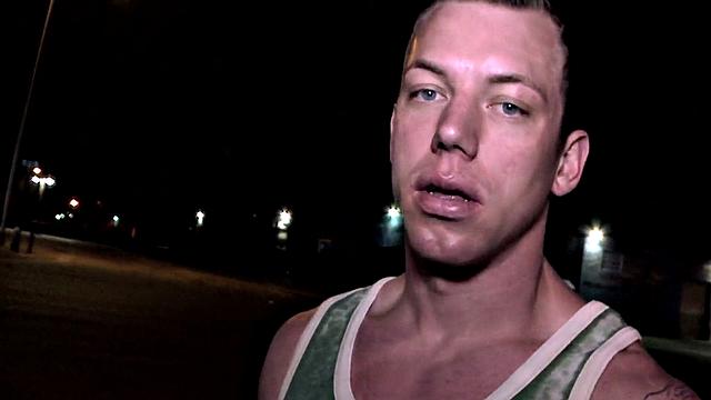 Naive Jock gets gloryhole blowjob from gay dude