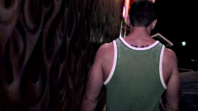 Naive Jock gets gloryhole blowjob from gay dude