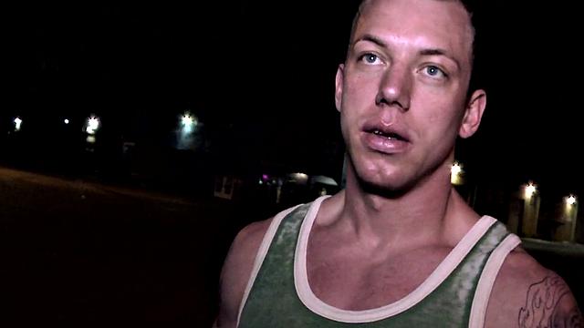 Naive Jock gets gloryhole blowjob from gay dude