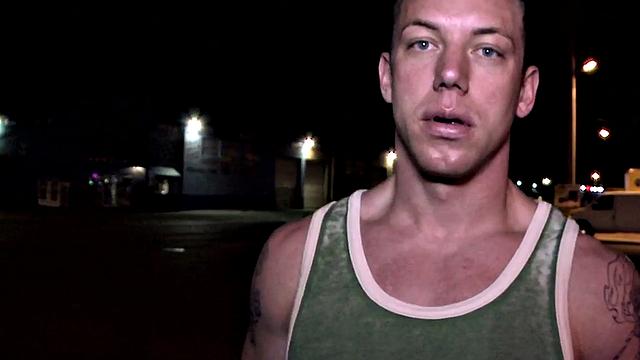 Naive Jock gets gloryhole blowjob from gay dude