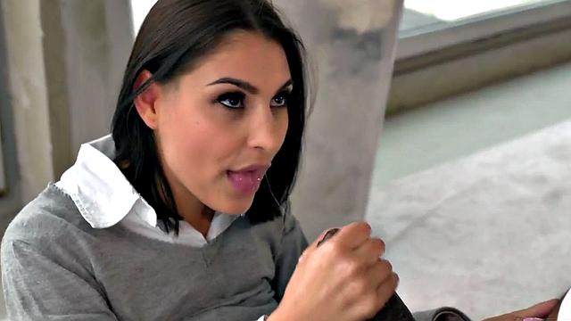 DP IR deepthroat babe mouth filled with cum in 3way