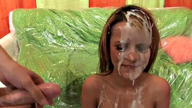 Bukkake blonde teen banged hard