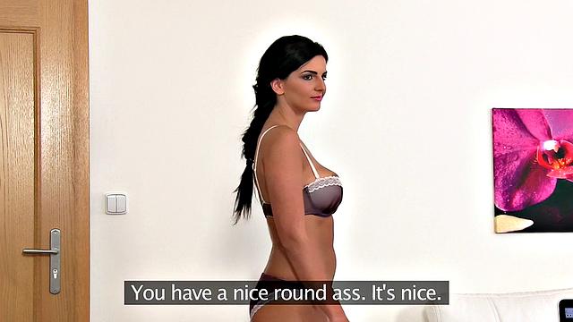 Busty make-up artist gets wet and horny