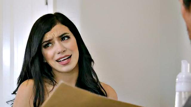 Busty WAM babe pussyfucked on massage by her client