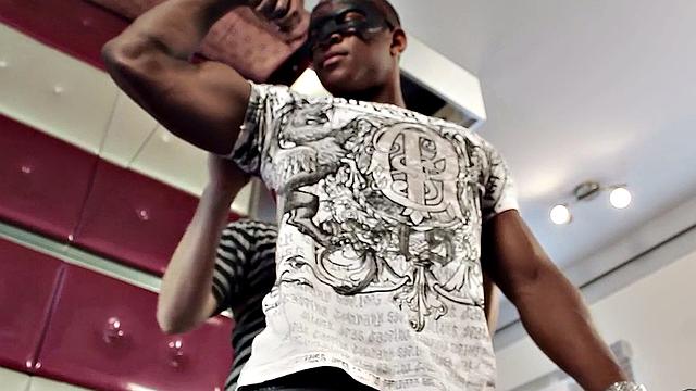 Amateur masked stud jerks off BBC until he's covered in hot jizz in hotel room