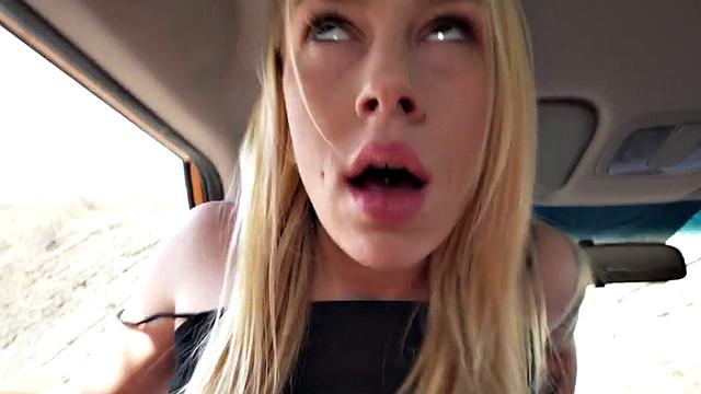 Alt driving bae with pierced pussy cockriding instructor