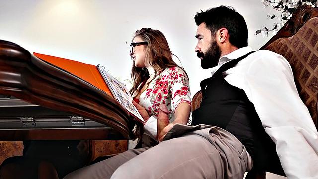 Sneaky Brunette Gets Pounded Hard by Her Workmate in Intense Fucking Session