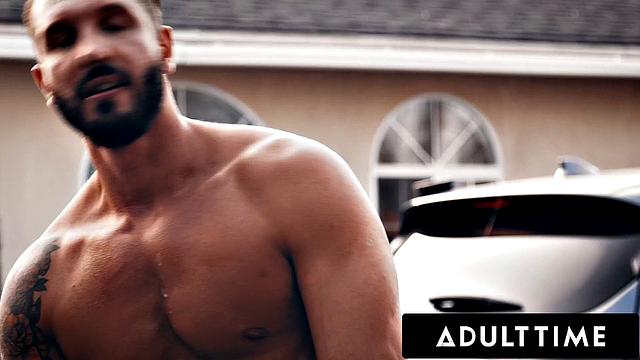 ADULT TIME - Bored Rocky Emerson TEASES Classmate While Washing Car & Gets Her PUSSY Pounded!