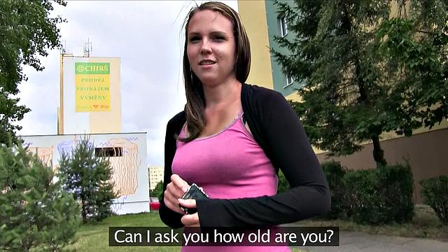 Dirty Blonde Jumps On Dick In The Woods