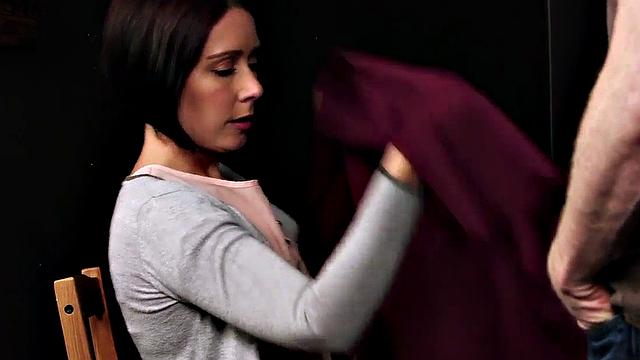 Femdom CFNM babe knows how to wank cock and gets cum on stockings