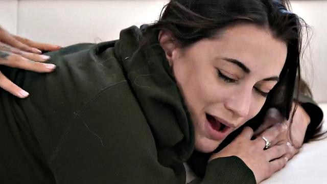 Massaging lez eats BFF lesbian pussy while fingering