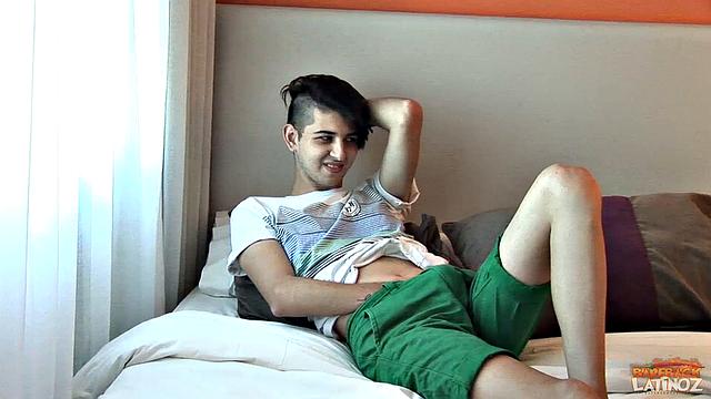 Our featured solo boy of the week is young Latino Merli. This skinny and smooth twink has a sexy little butt, which he enjoys fingering as he gets that uncut dick stiff and ready to stroke.