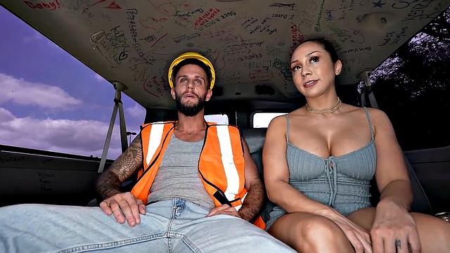 Picked up worker tricked to fuck ass in van