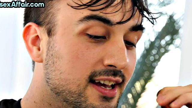 Big-titted bisexual babe sucks while fucked from behind