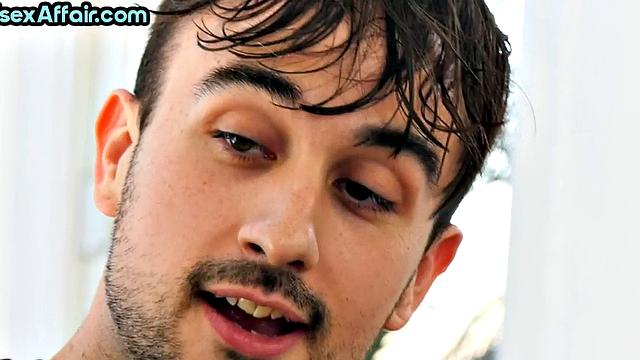 Big-titted bisexual babe sucks while fucked from behind