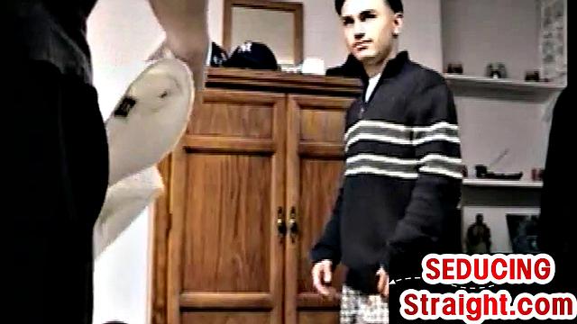 Vintage str8 guy gets his first BJ in life by neighbor