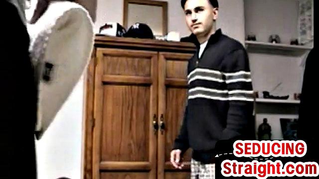 Vintage str8 guy gets his first BJ in life by neighbor