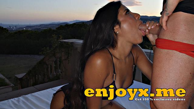 Sunset kindles the fiery zeal of Spanish brunette, Andrea Retali. Horny and dissolute, she gets porked outside - a luxurious XXX porn experience!