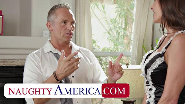 Silvia Saige cleans before fucking married man