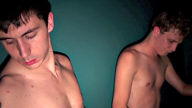 Gloryhole masked bottom fucked in 3way by amateur studs