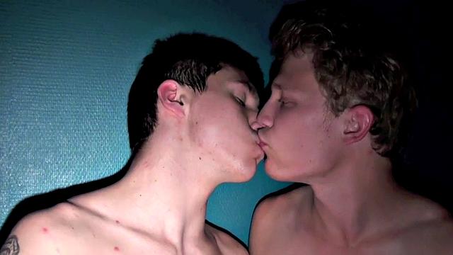 Gloryhole masked bottom fucked in 3way by amateur studs