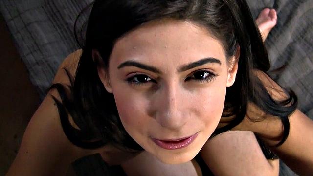 POV amateur hunny sucks and rides while talking dirty