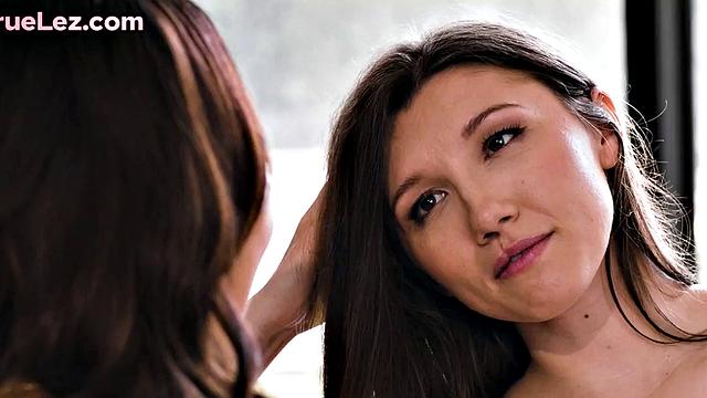 Asian lesbo MILF muffdiving and strapon banged by babe