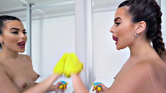 Big booty maid gets her pigtails and t-shirt ripped while getting doggystyle POV fucked for cash