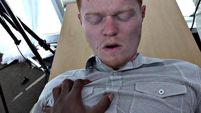 IR redhead POV twink by dom jock with BBC in office