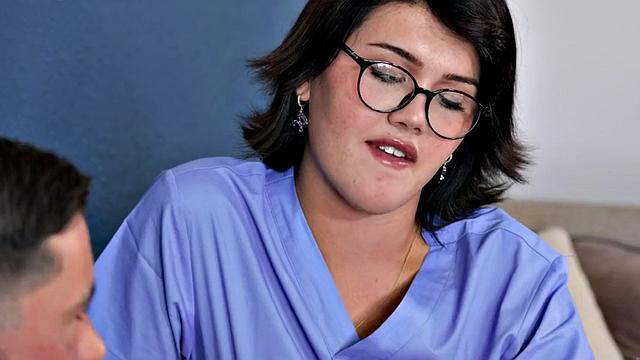 Trans nurse sucking before barebacked by colleague